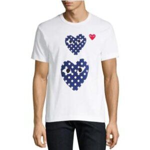 BNWT AW20 COMME DES GARCONS PLAY POLKA DOT 2HEART TSHIRT S